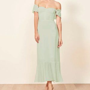 Custom Dyed Sage Light Green Reformation Butterfly Dress Size 2/0